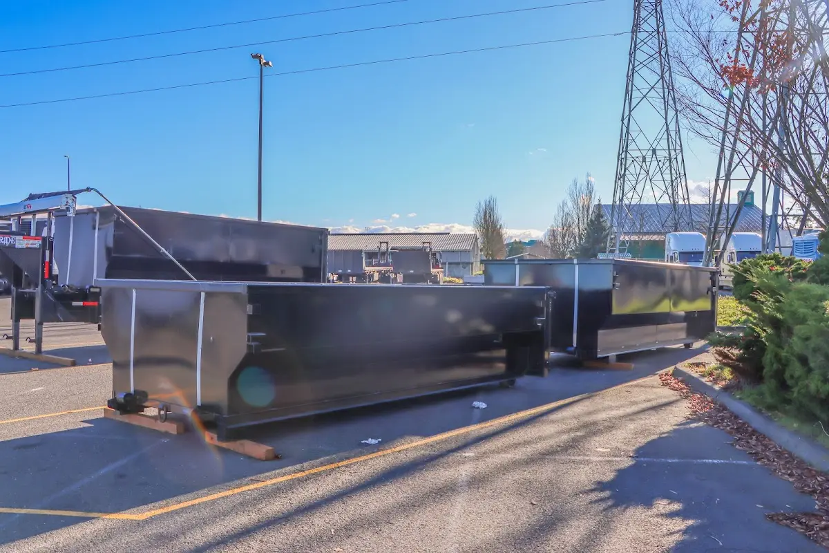 Roll-off dumpster ready for waste disposal at job site for Commercial Dumpster Rental in Farmington